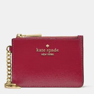 Kate Spade Key Ring Card Holder In Red Jam